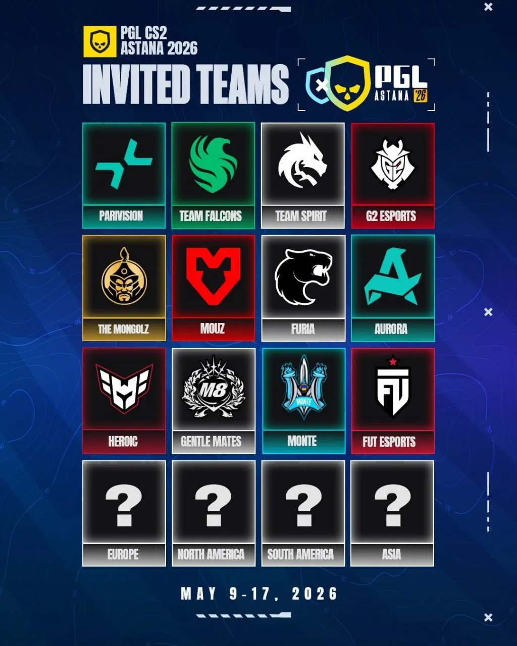 Участники PGL Astana 2026 по CS2