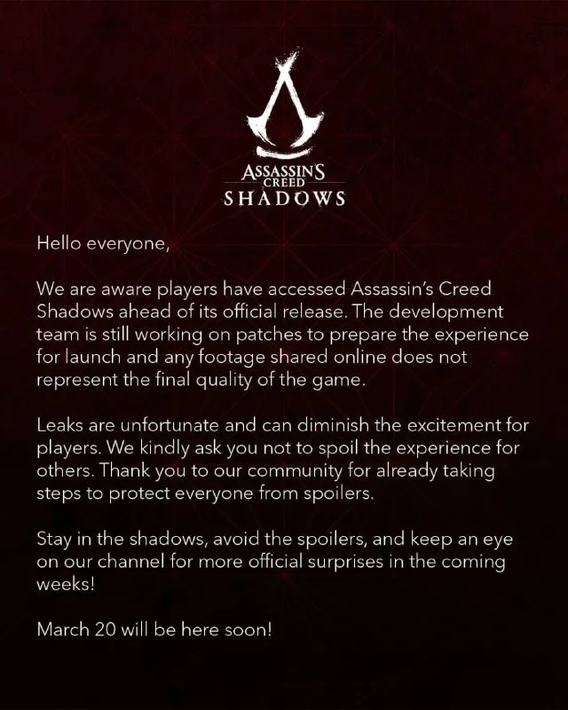 Заявление Ubisoft