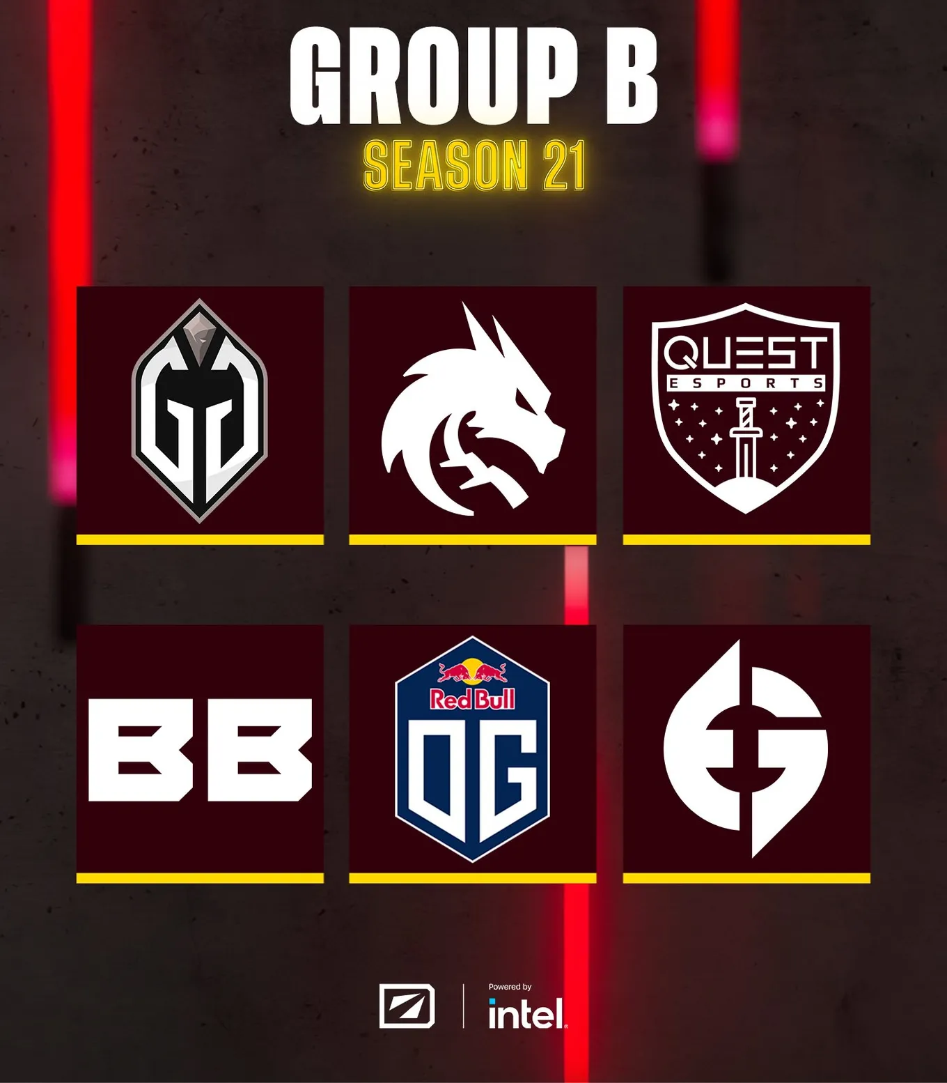 Участники группы B на DreamLeague Season 21