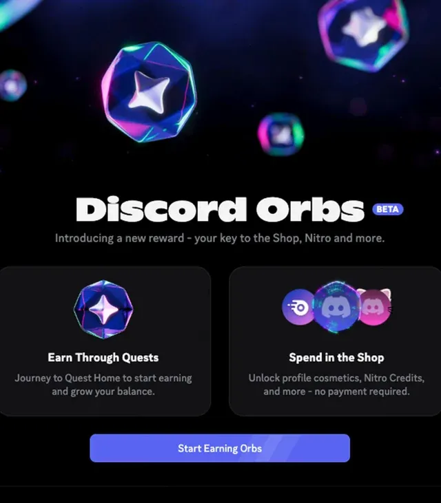 Orbs можно потратить на трёхдневный доступ к Discord* Nitro, эксклюзивные значки и визуальные эффекты для профиля