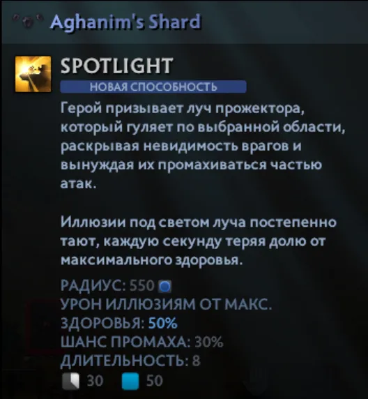 Описание способности Spotlight в Dota 2