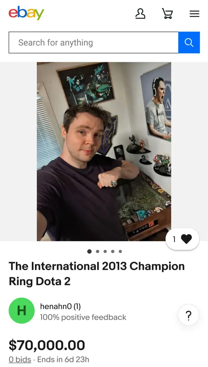 Объявление на ebay,com