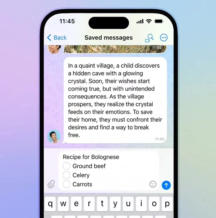 Список задач в Telegram