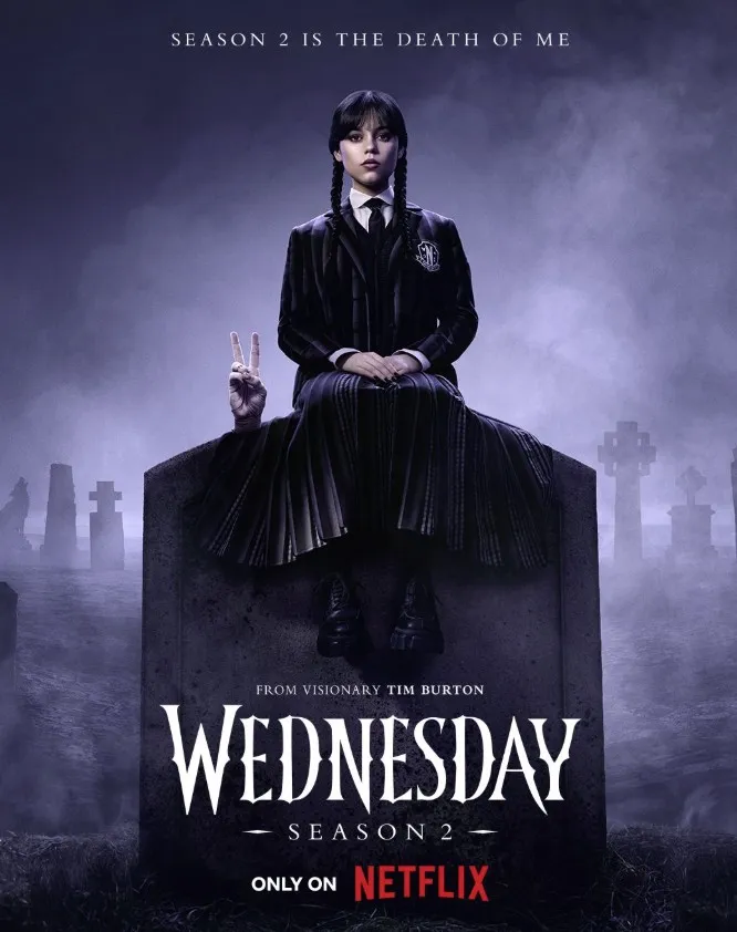 Постер второго сезона «Уэнсдэй» (Wednesday)