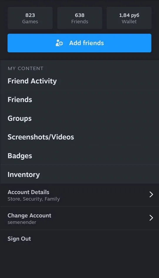 Новое мобильное приложение Steam
