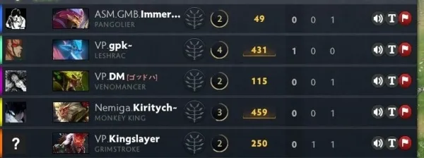 Kiritych и Immersion в составе VP в тестовом матче
