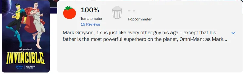 На Rotten Tomatoes новый сезон «Неуязвимого» собрал ровно 100% свежести от критиков