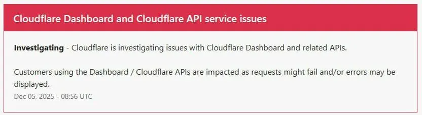 Сбой на серверах Cloudflare