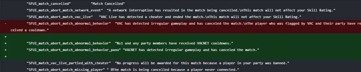 В файлах игры разработчики переименовали VAC LIVE в VACNET