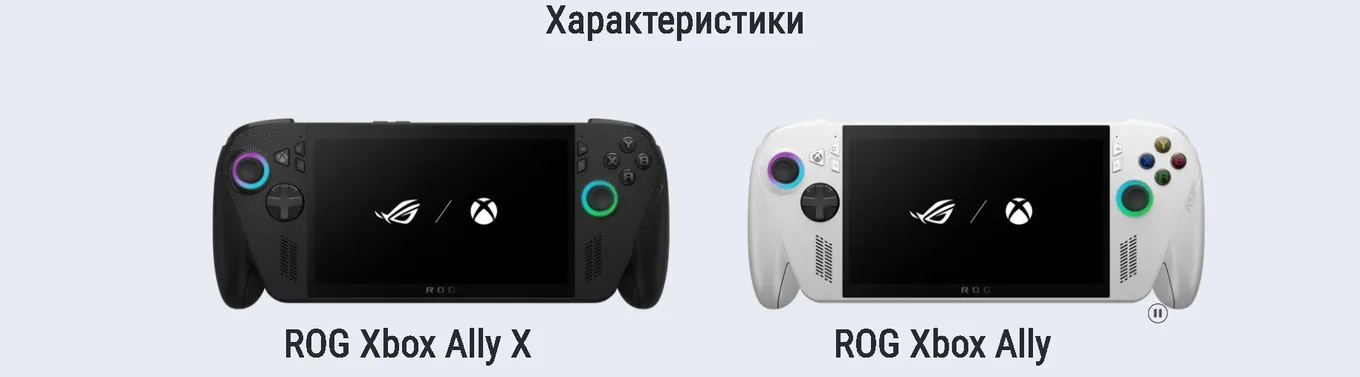 ROG Xbox Ally X (слева) и ROG Xbox Ally (справа)