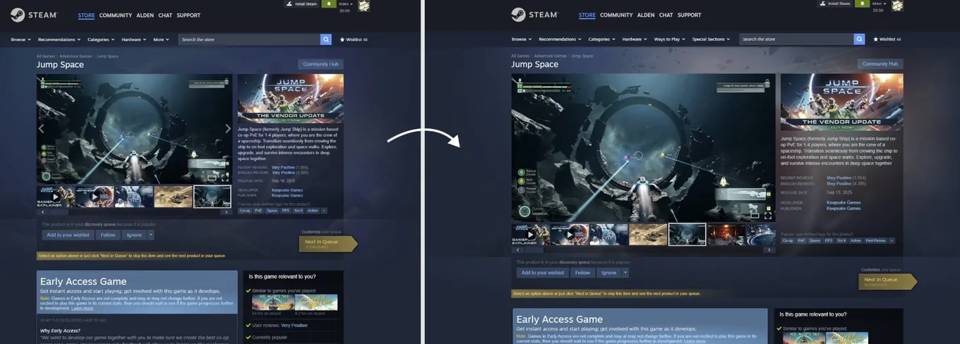 Изменения в Steam