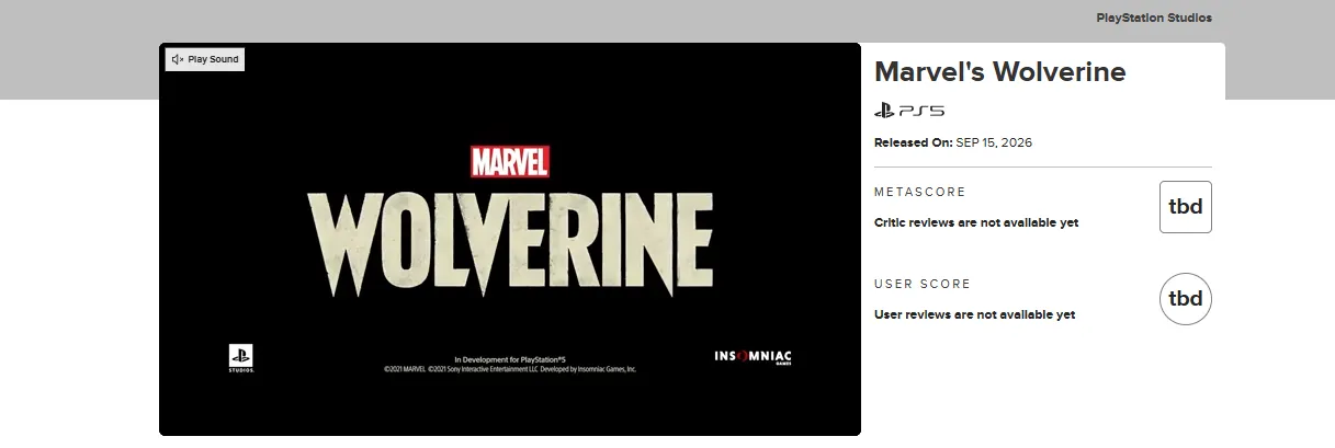 Первые отзывы и оценки Marvel's Wolverine появятся ближе к релизу (примерно летом-осенью 2026 года)