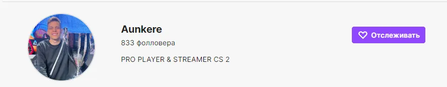 Страница Aunkere на Twitch