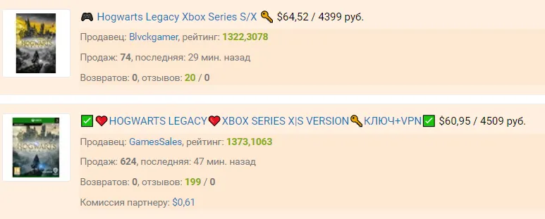 Hogwarts Legacy для Xbox Series на Plati