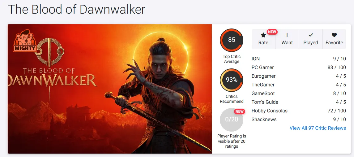 Отзывы и оценки The Blood of Dawnwalker
