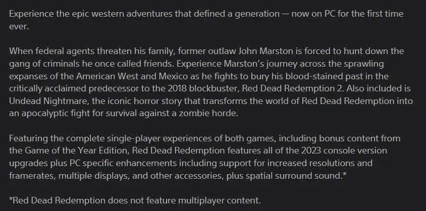 Red Dead Redemption в PS Store