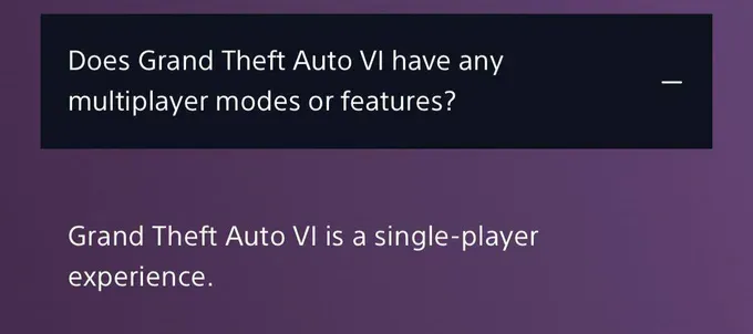 «GTA VI – это одиночная игра»