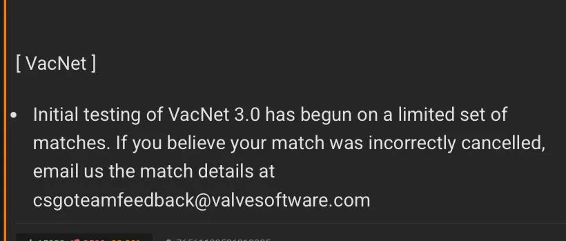 VAC (Valve Anti-Cheat) 3.0 для CS