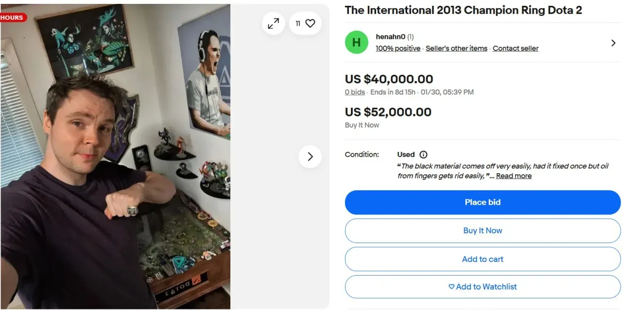 Страница с аукционном от AdmiralBulldog на eBay