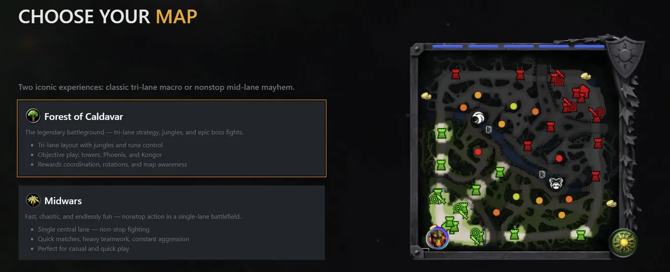 Карта Midwars в Heroes of Newerth: Reborn