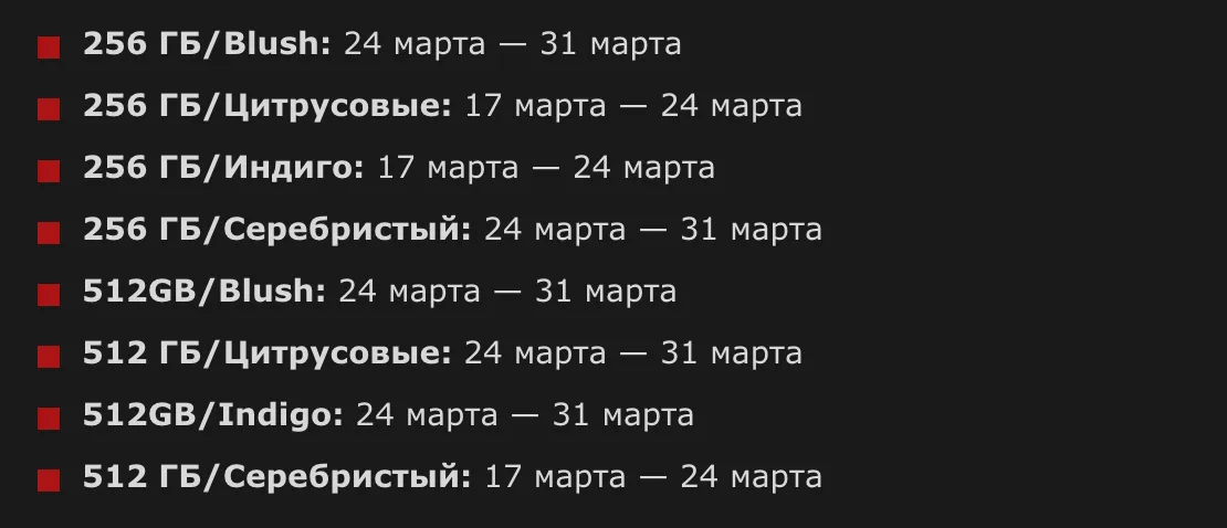 Сроки доставки новых MacBook Neo
