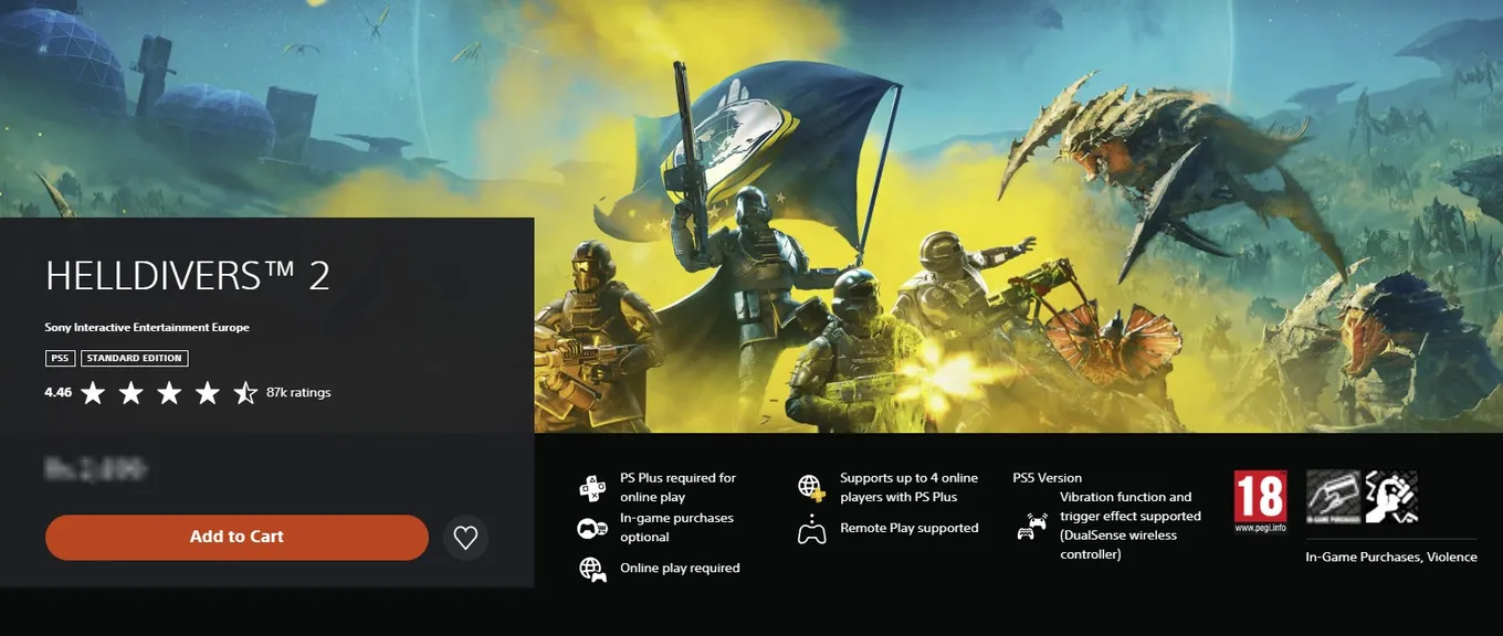 Helldivers 2 в PS Store