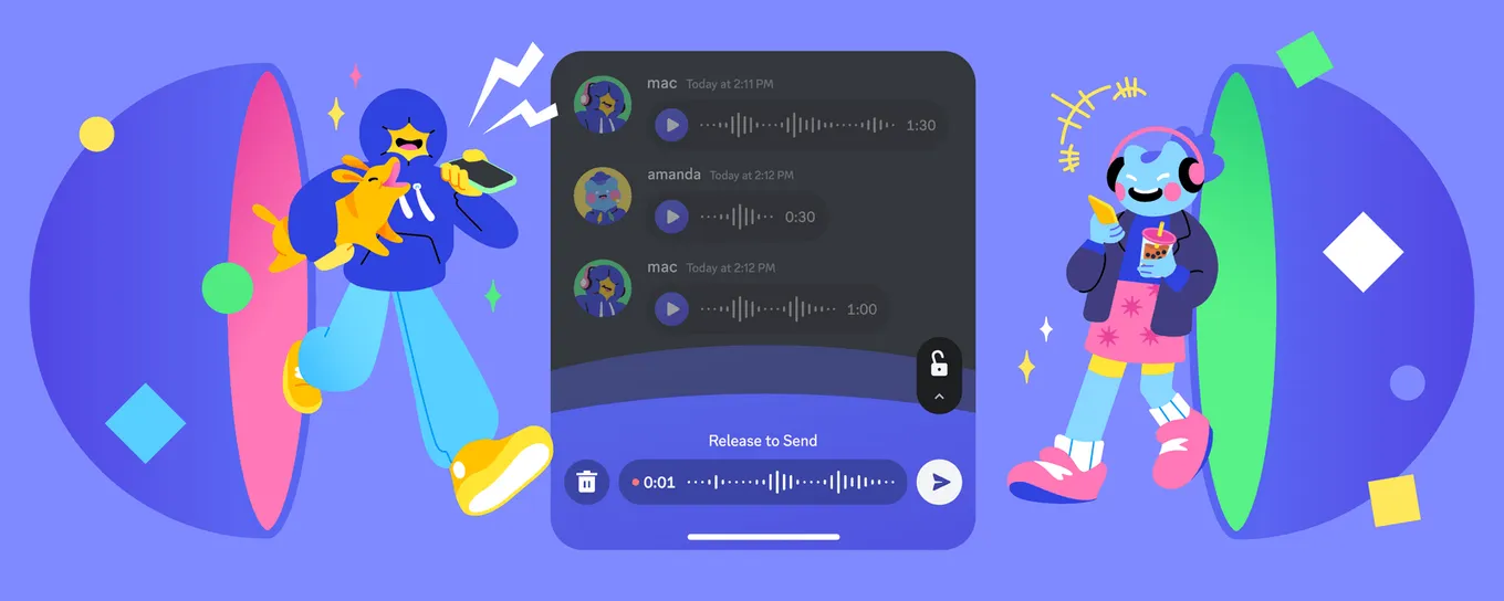 Голосовые сообщения в мобильной версии Discord