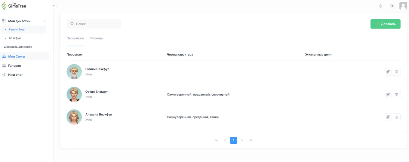 Создание персонажа