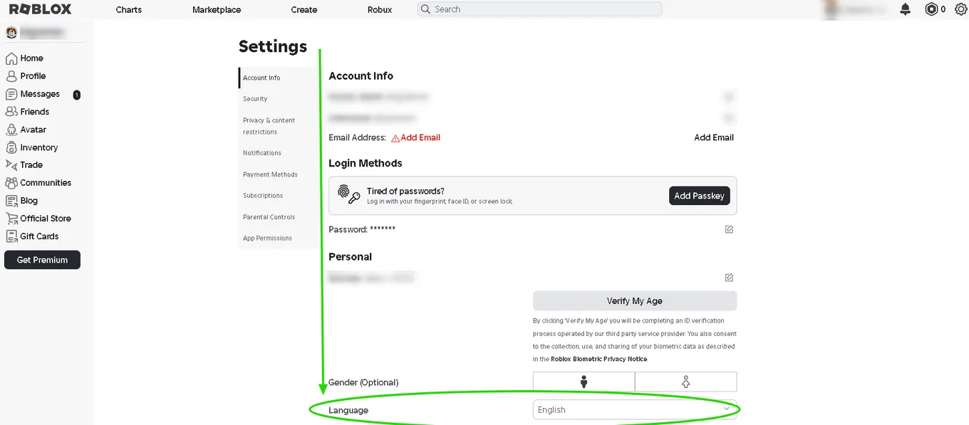 После нажатия на Settings откроются «Настройки», снизу вы увидите вкладку Language («Язык»)