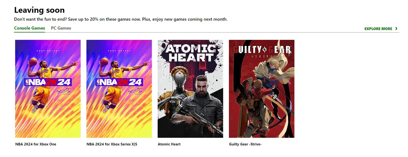 Игры, которые покинут Xbox Game Pass