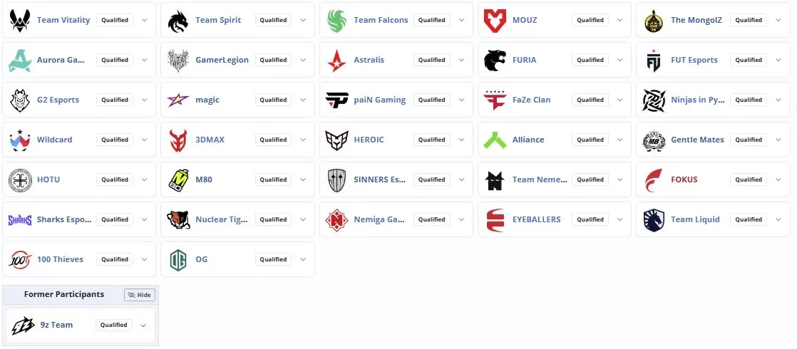 Участники закрытых квалификаций к BLAST Bounty Summer 2026 (liquipedia)