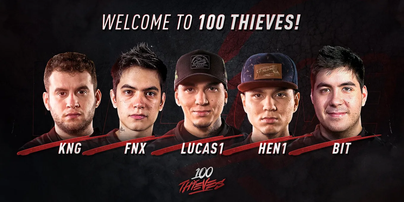 Первый бразильский ростер 100 Thieves по CS:GO (2017)