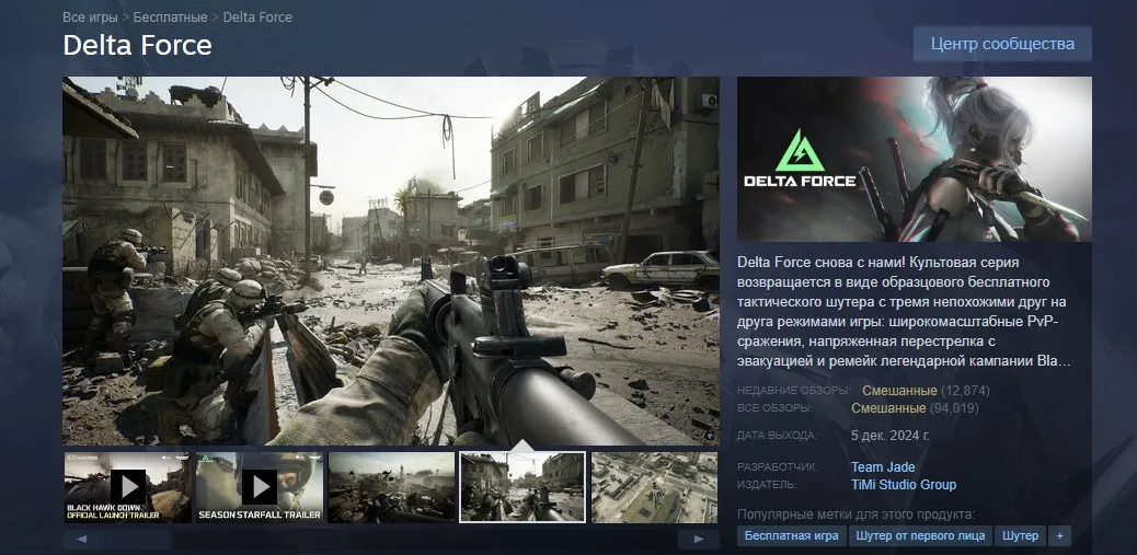 Delta Force в Steam