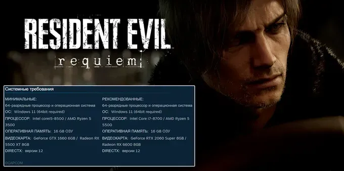 Системные требования Resident Evil Requiem из Steam