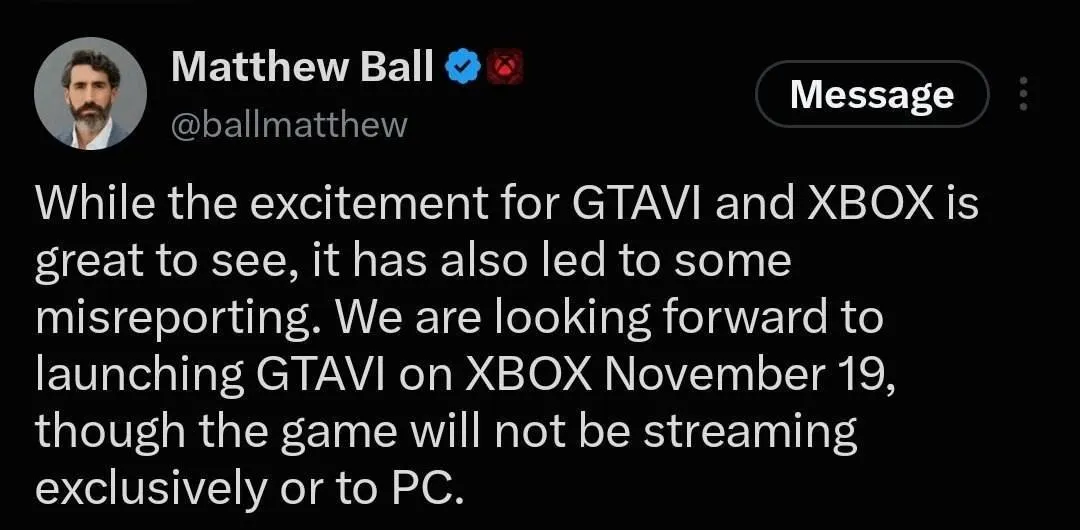 Мэтью Болл опроверг слухи о GTA 6 на ПК через облачный гейминг