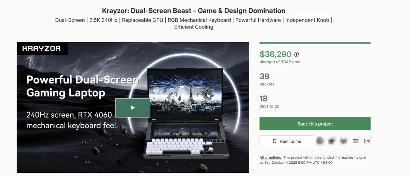 Krayzor: Dual-Screen Beast – Game &amp; Design Domination на Kickstarter