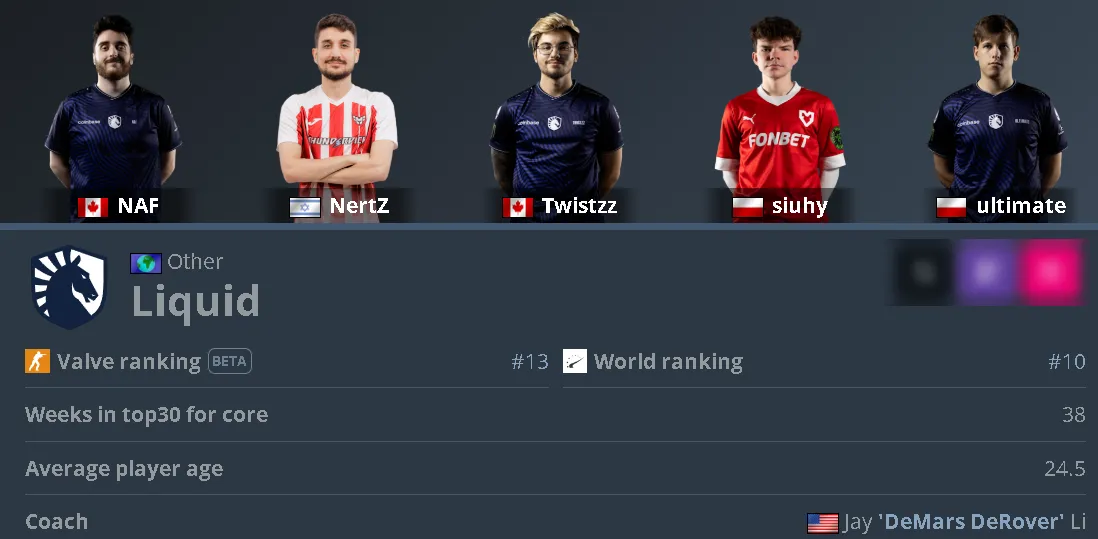 Новоиспечённый состав Team Liquid