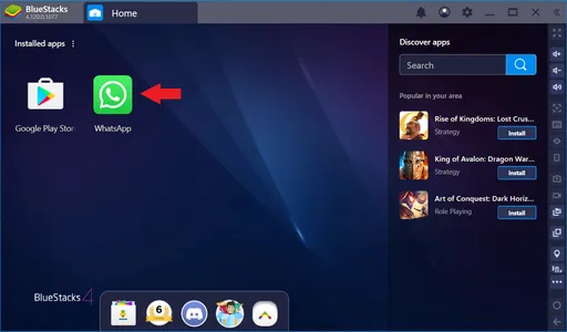 Загрузка APK-файла в BlueStacks на примере WhatsApp