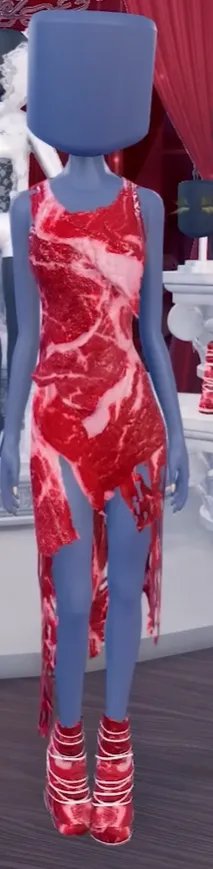Мясное платье Леди Гаги в Roblox