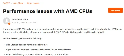 В FACEIT порекомендовали отключить одну из настроек AMD из-за проблем в CS2