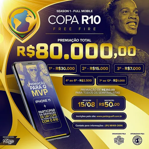 Роналдиньо проведёт турнир по Free Fire Copa R10