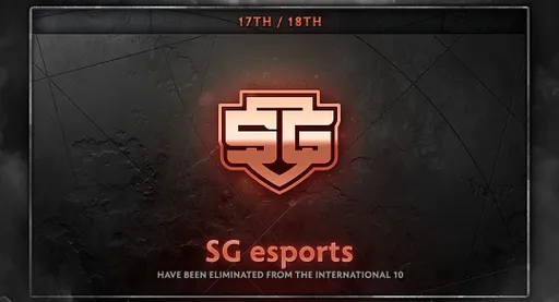 SG e-sports заняла 18 место на The International 10