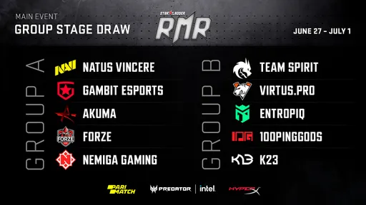 NaVi и Gambit сыграют в одной группе на RMR-ивенте от StarLadder