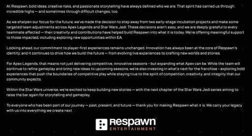 Respawn вновь развеяла слухи о Titanfall 3 – студия занимается Apex Legends