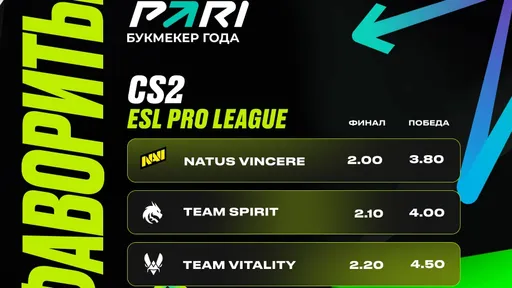 PARI: NaVi, Spirit и Vitality – главные фавориты ESL Pro League S20
