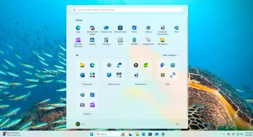 Microsoft представила обновлённое меню «Пуск» для Windows 11