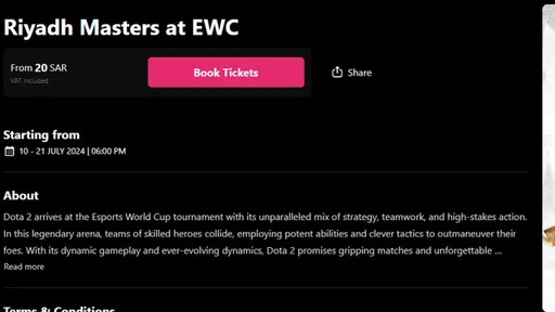 В продаже появились билеты на Riyadh Masters 2024 по Dota 2