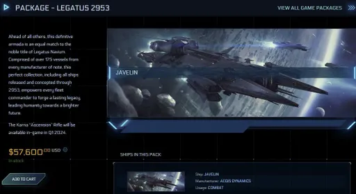Огромный флот в Star Citizen может обойтись в 5 млн рублей