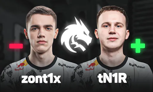 Решафлы в Team Spirit: - zont1x и + tN1R