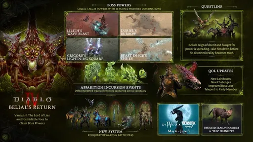 Белиал вернётся – восьмой сезон Diablo IV начнётся 29 апреля